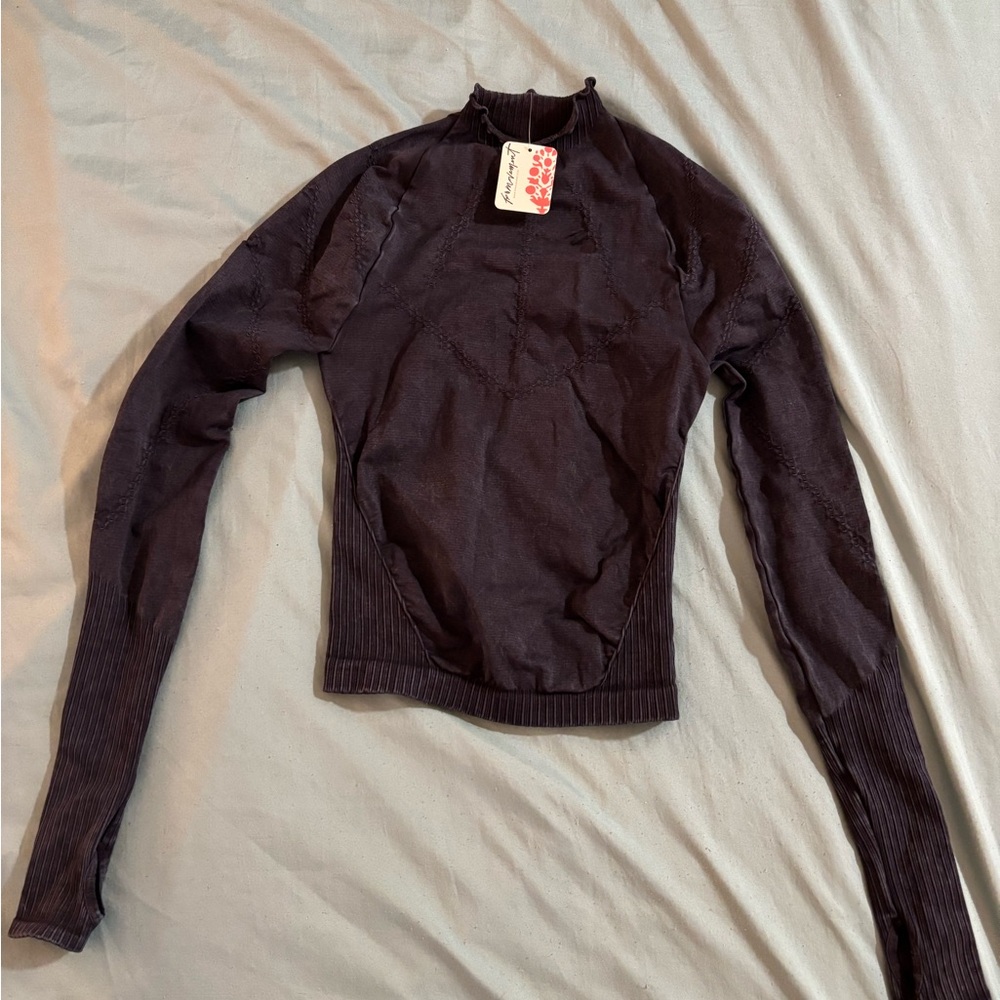 Free People Movement NWT Charcoal Long Sleeve Top